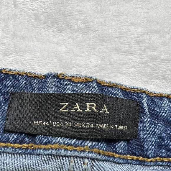 Zara Blue Skinny Jeans with Yellow Stripes - Picture 10 of 12